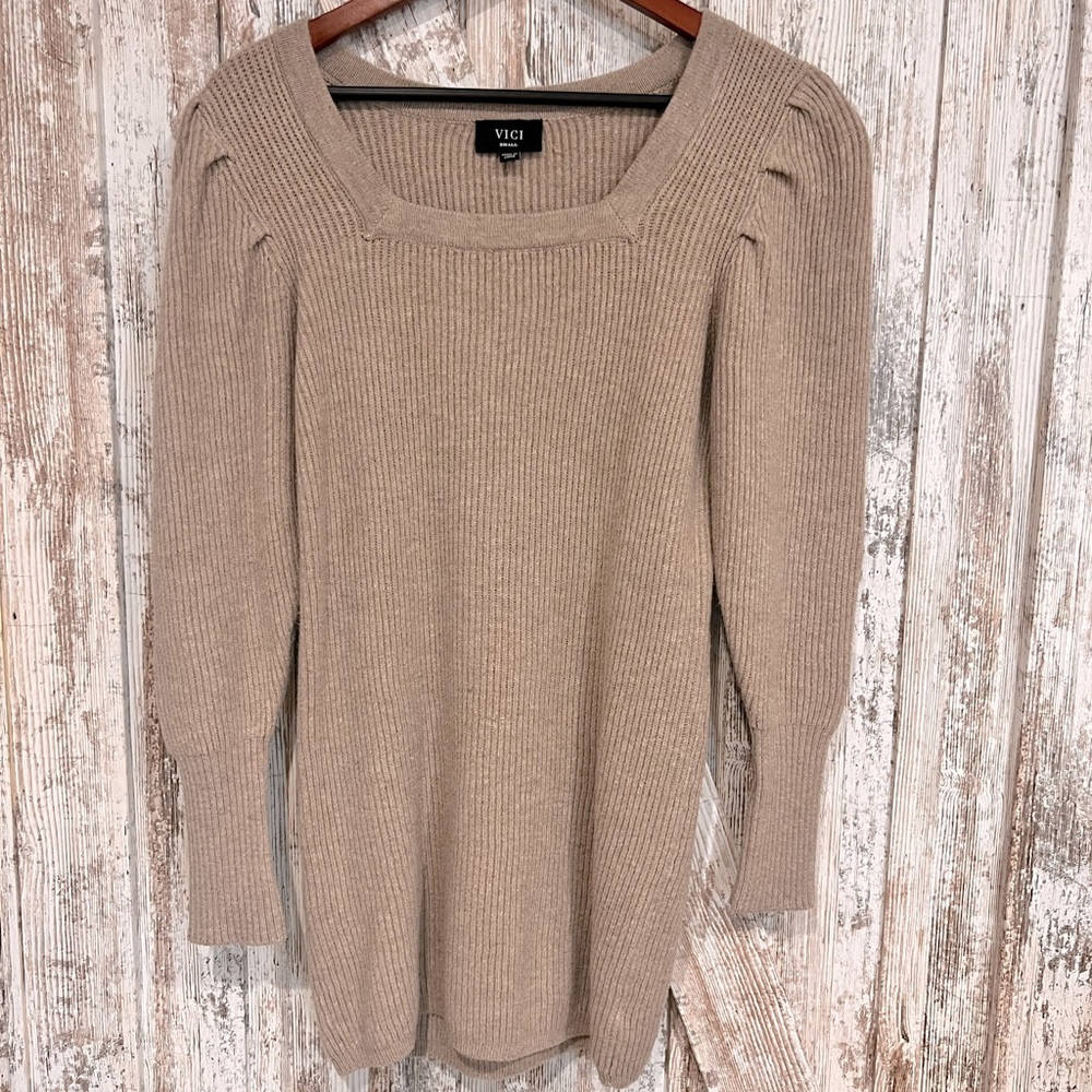 Vici- Square Neck Sweater Dress